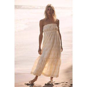 Free People Leanna Floral Bandeau Tube Maxi Dress Sz XS